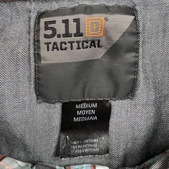 5.11 Tactical Single Flex Covert Snap Button Shirt Mens M Blue Plaid RAPIDraw - Picture 3 of 9
